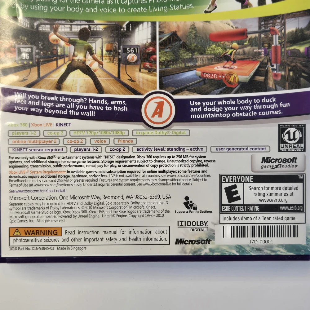Kinect Adventures Xbox 360 Game Rated E Complete In Box